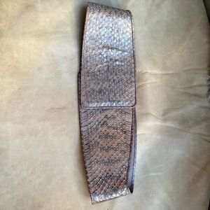 Snake Print Leather Belt